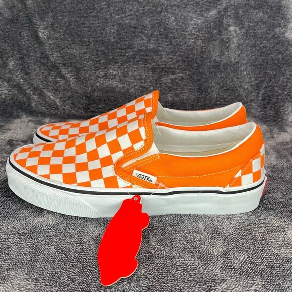 Vans Classic Slip On Checkerboard Orange Women size 7 - Picture 1 of 9